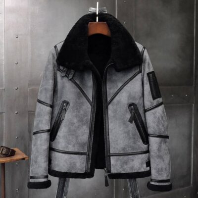 Gray b3 shearling jackets for Men