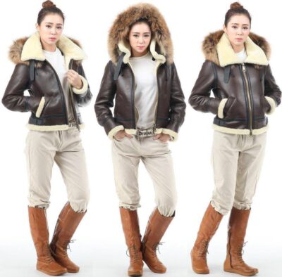 B3 women's lambskin leather jackets and Shearling jacket for ladies
