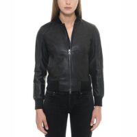 women black leather bomber jacket women's genuine leather bomber jackets