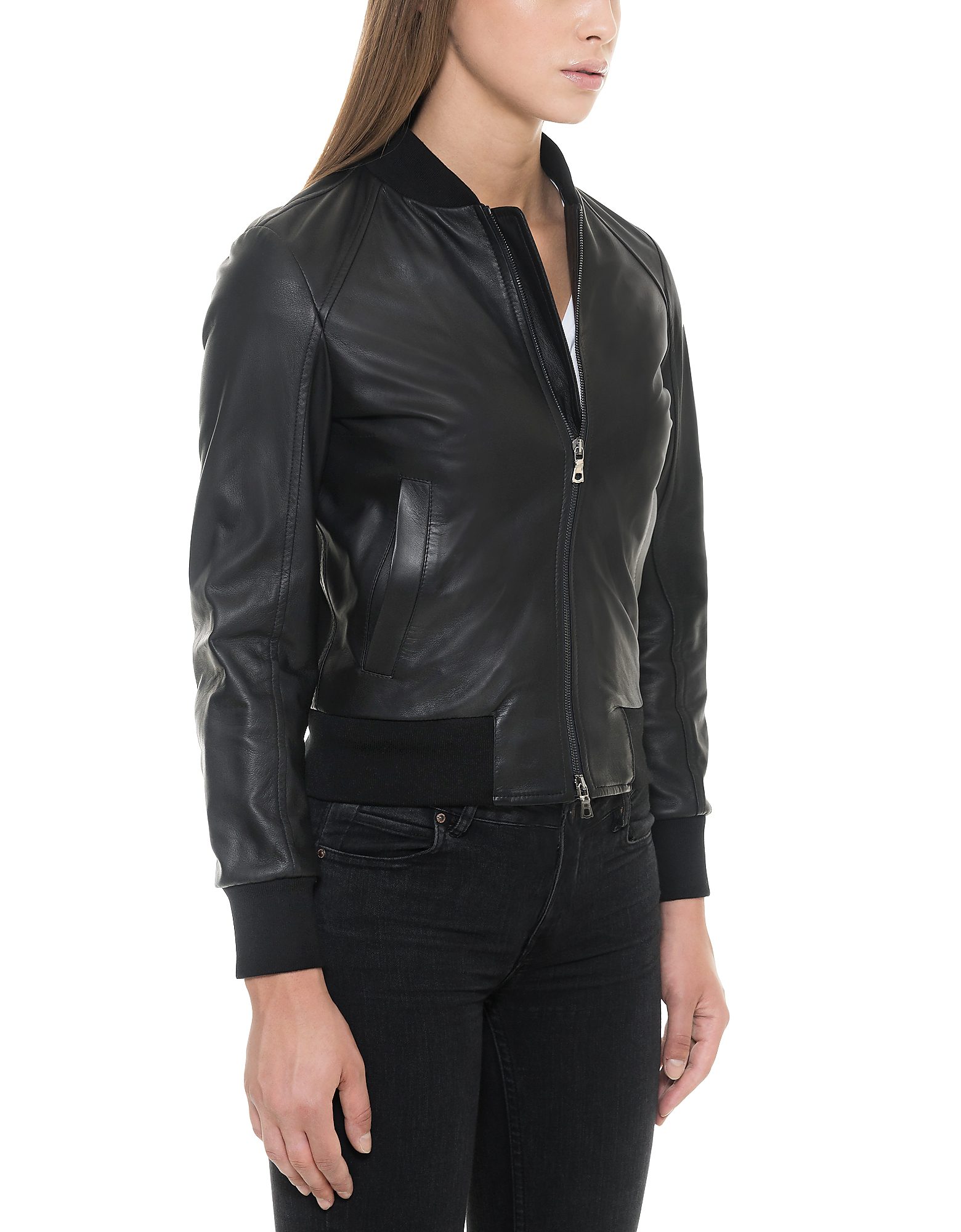 Ladies black bomber store jacket