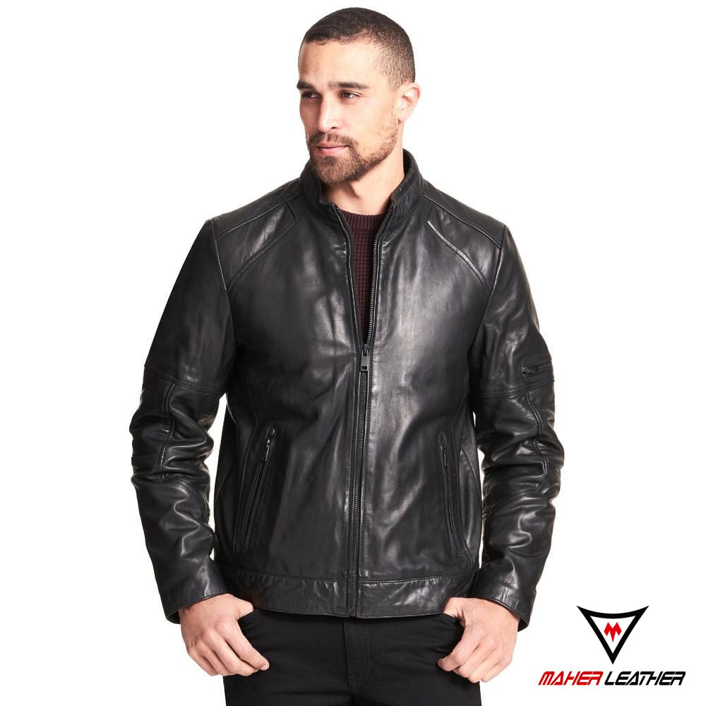 Black moto leather Best real genuine leather jackets for men