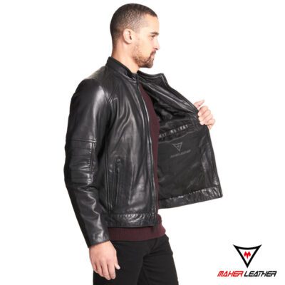 mens black leather jacket collection