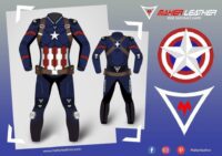Captain America Leather Motorcycle Suit for sale
