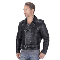 black Classic leather biker jacket mens Best traditional motorcycle jackets