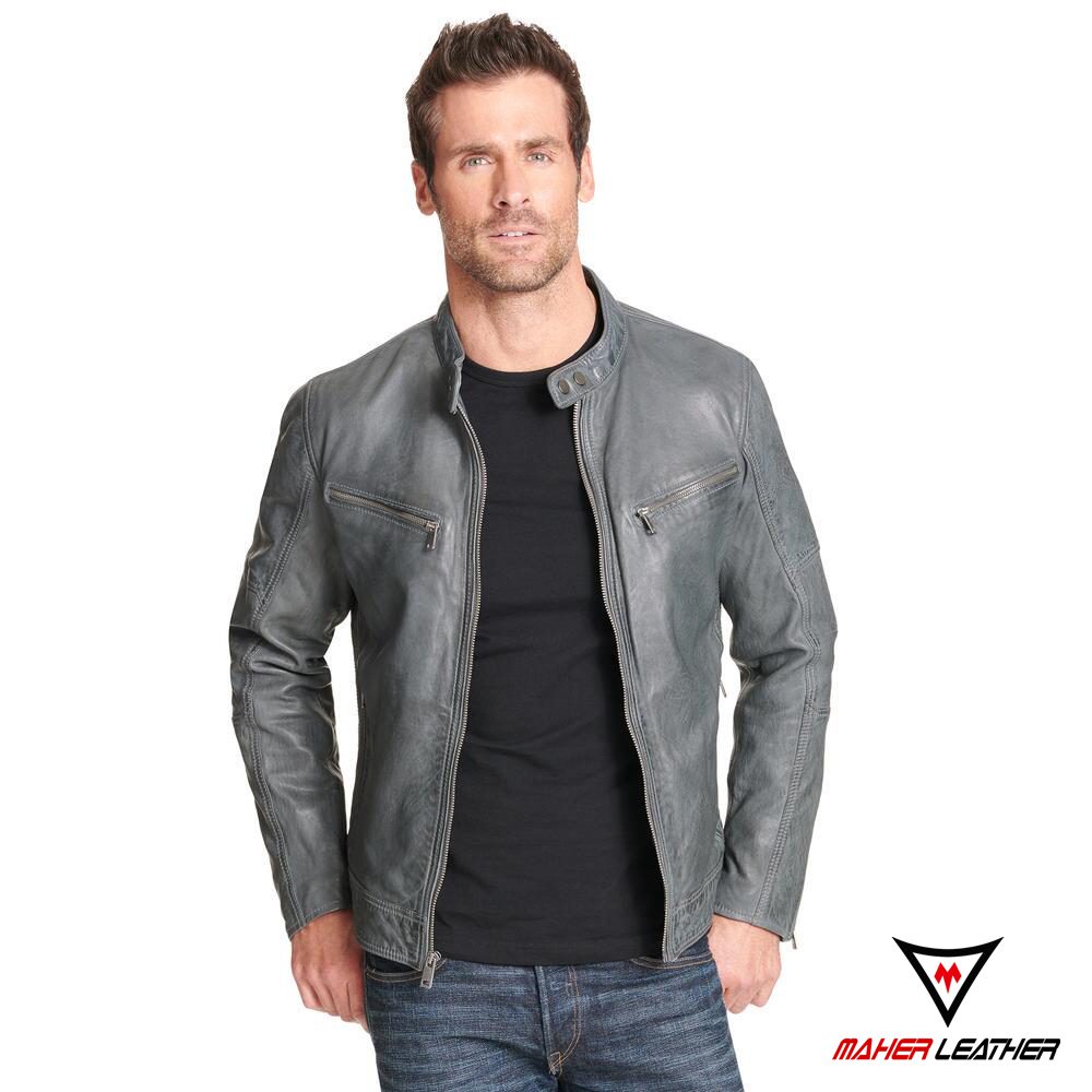 Gray moto outlet jacket