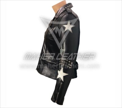 asymmetrical vintage black women leather jacket