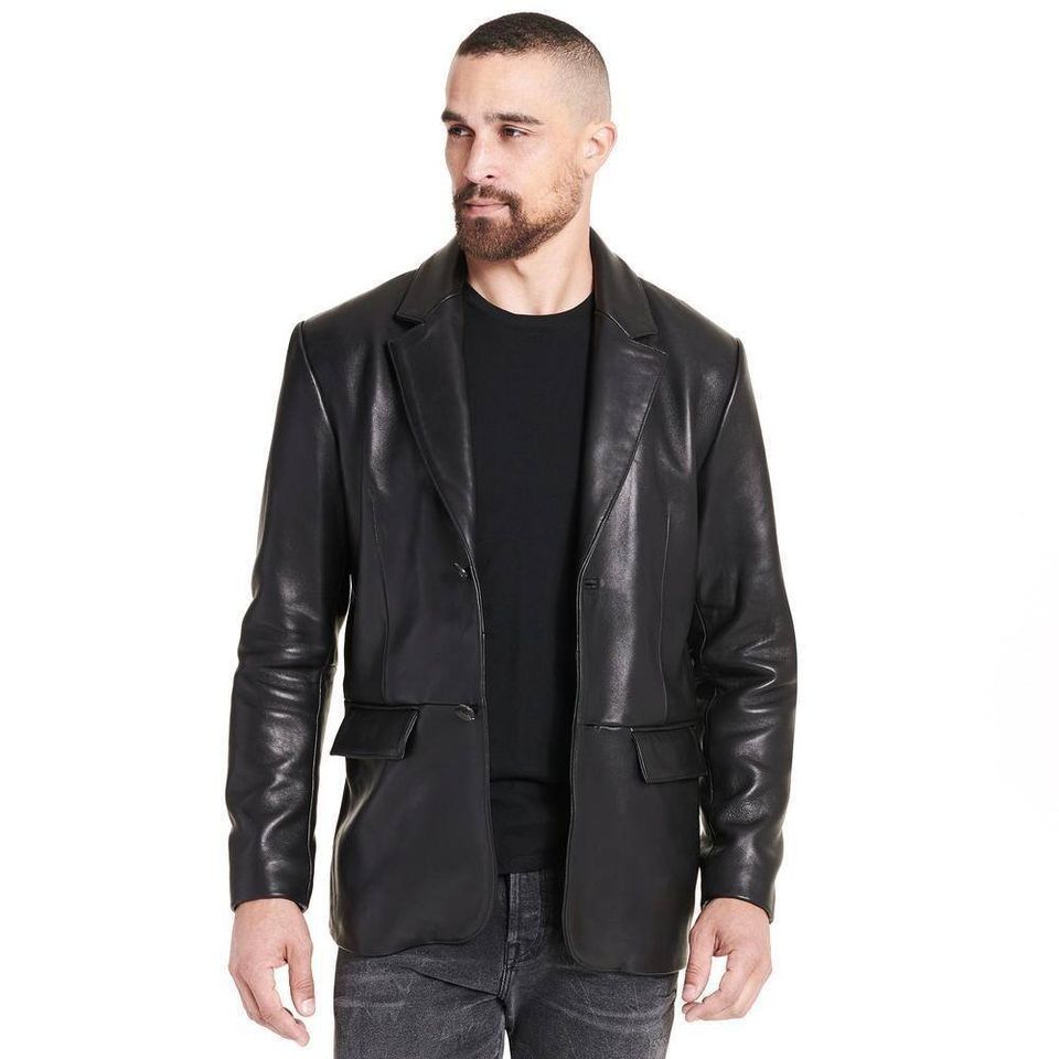 Black leather blazer for men | Genuine men's lambskin coat