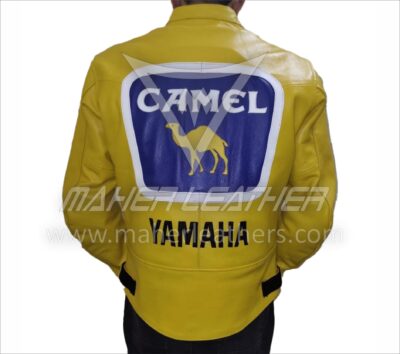 camel motorbike yellow leather back