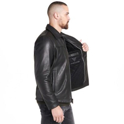 cheap real black genuine leather bomber fashion jacket