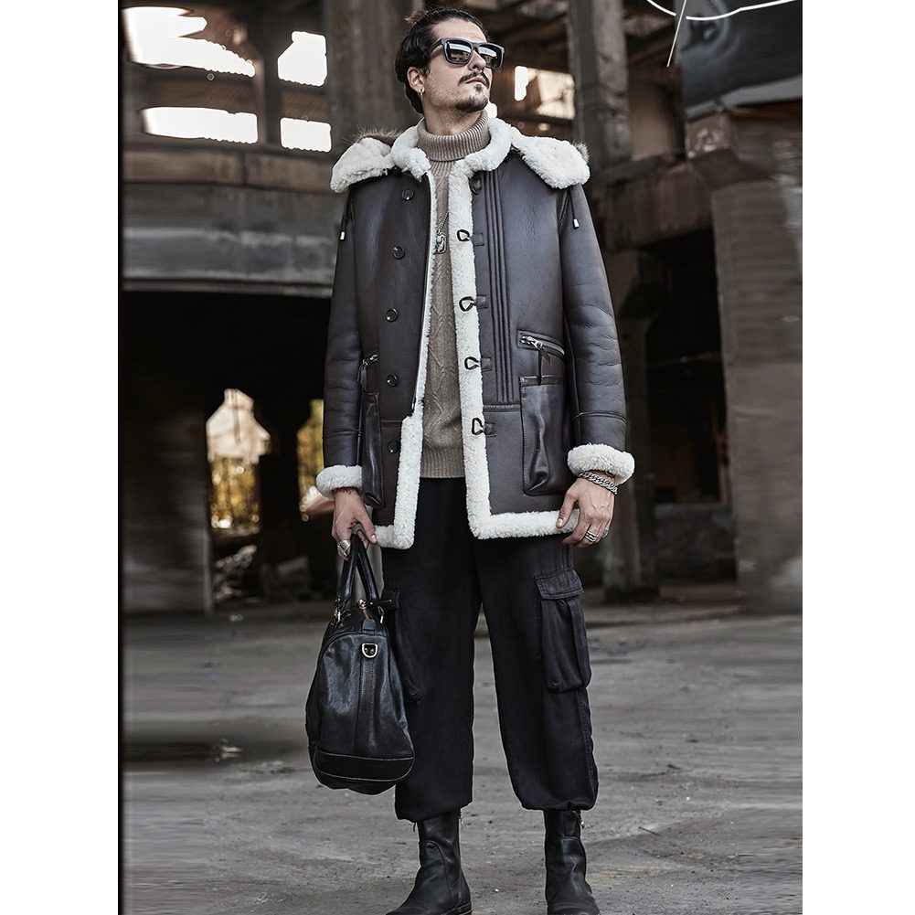 Troy Black Grey Leather SF Bomber Jacket - William Jacket