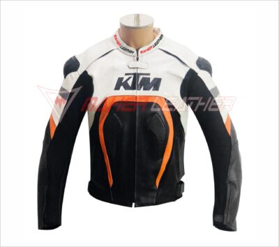 Ktm motorcycle leather riding jacket for mens