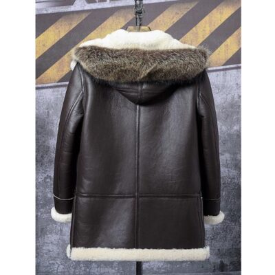 long fur hooded bomber B3 coat