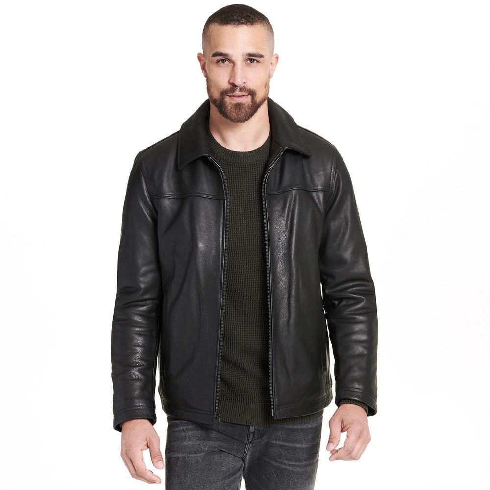 How to style mens black leather jacket