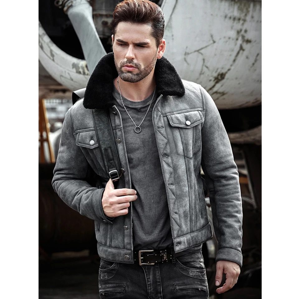 Gray bomber jacket clearance men