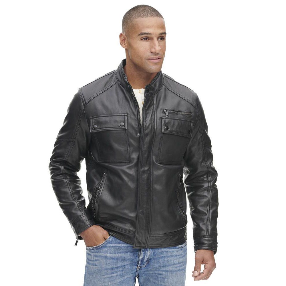 Vintage black leather jacket for sale | Bomber jacket for men