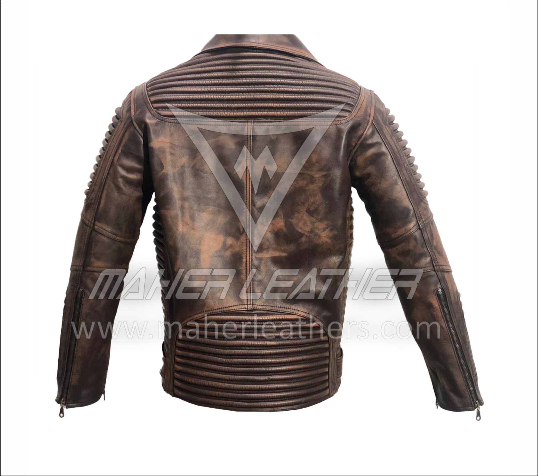 MCM Inspired Brown Customize Men's Leather Jacket – Ruby Leather