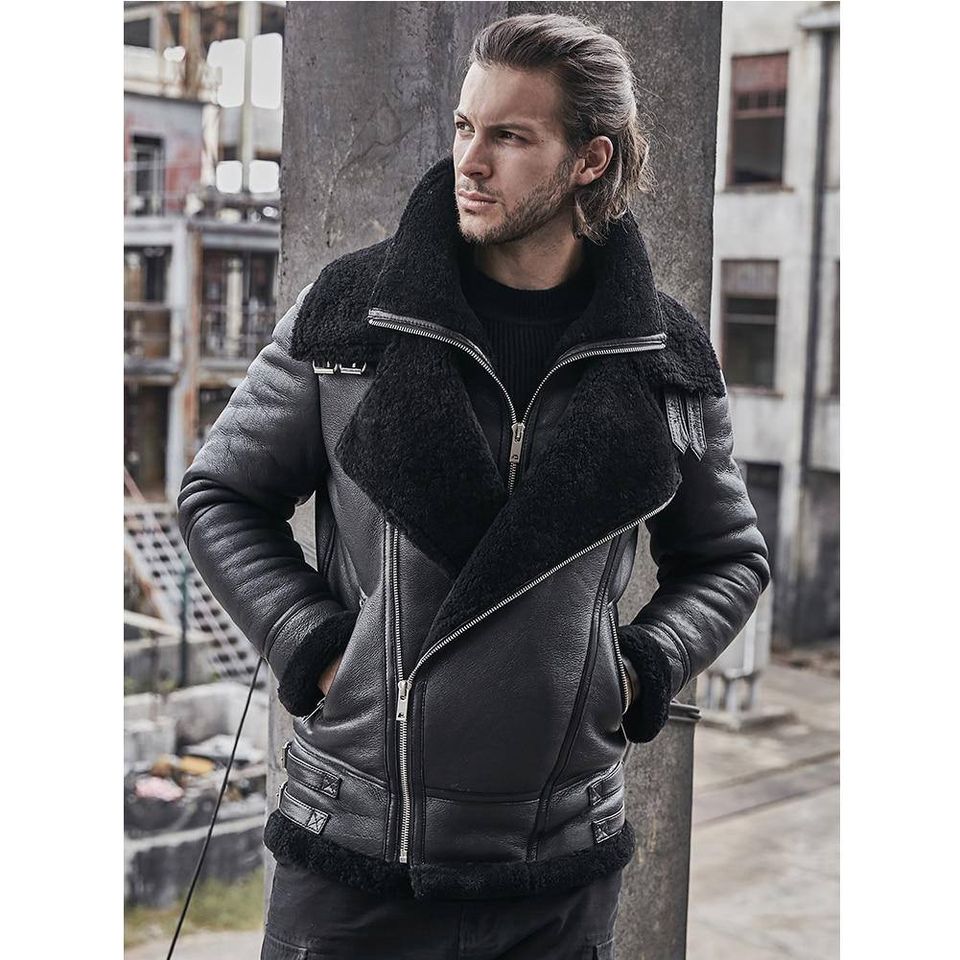 B3 leather hot sale bomber jacket