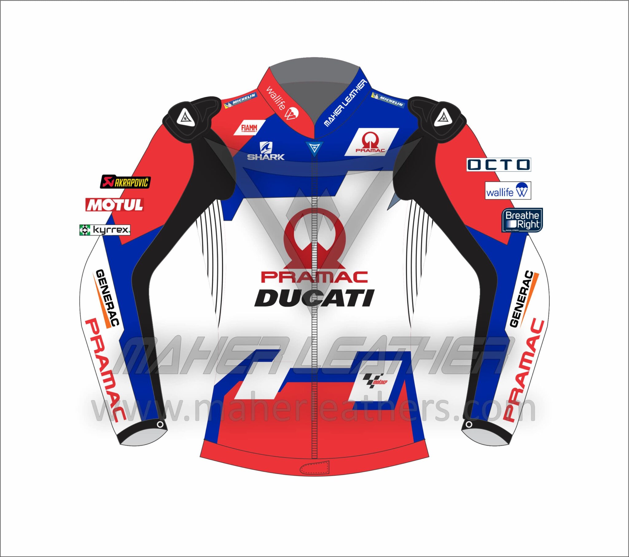 Martin Ducati motorbike jacket 2022 Maher Leathers