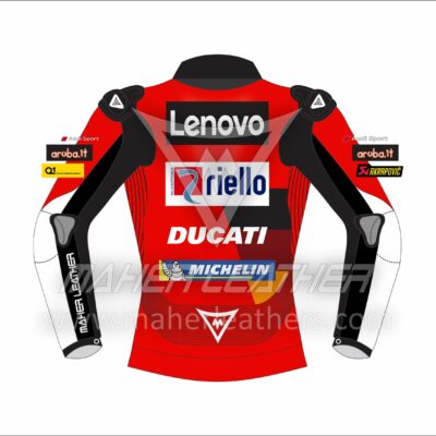 Jack Miller Red Leather Racing Ducati motorbike jacket 2022