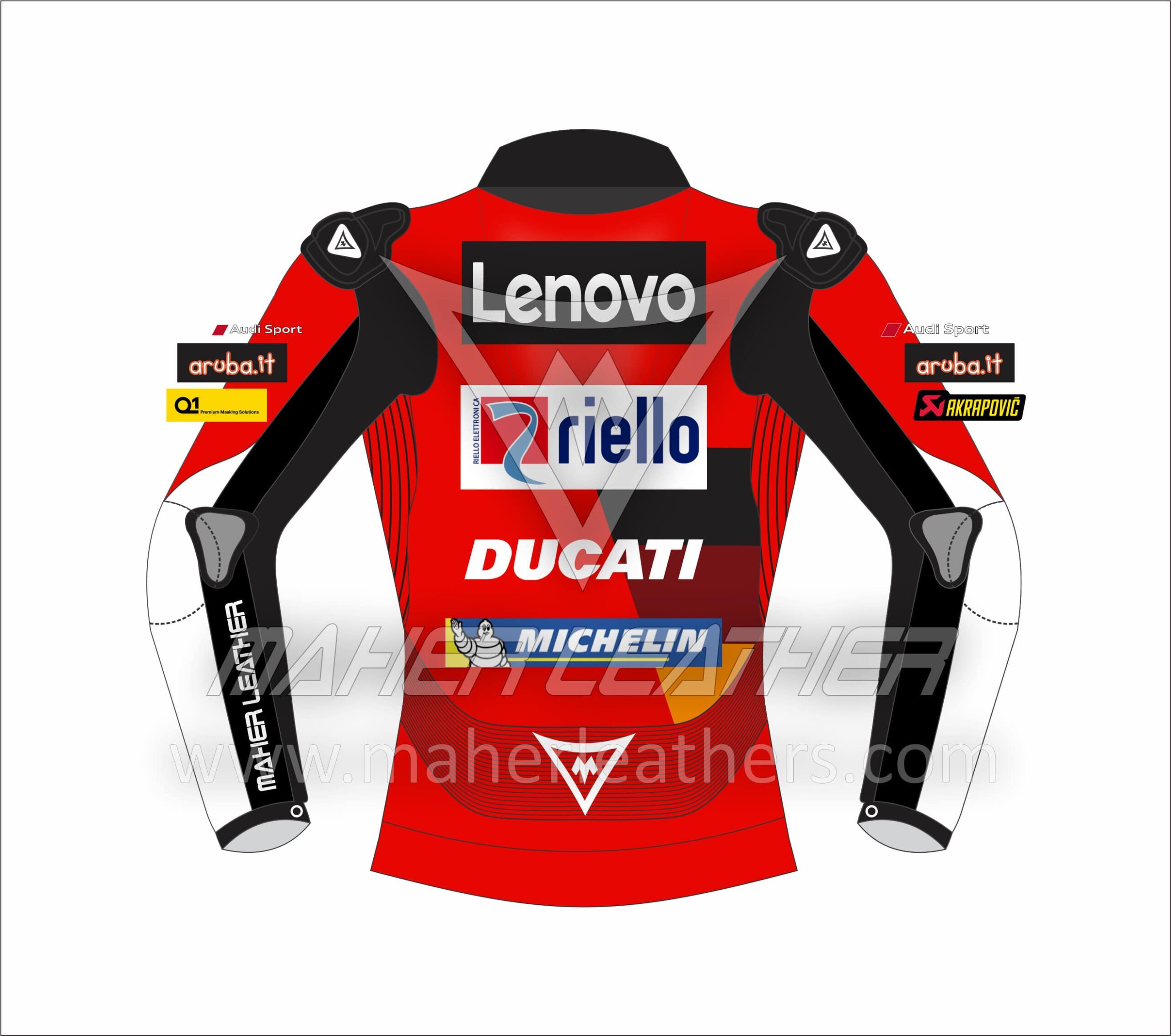 Jack Miller Red Leather Racing Ducati motorbike jacket 2022