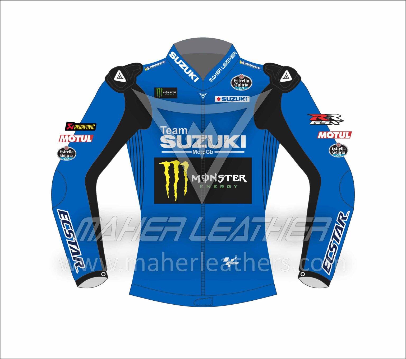 Joe Rocket Suzuki Blue Hayabusa Leather Moto jacket
