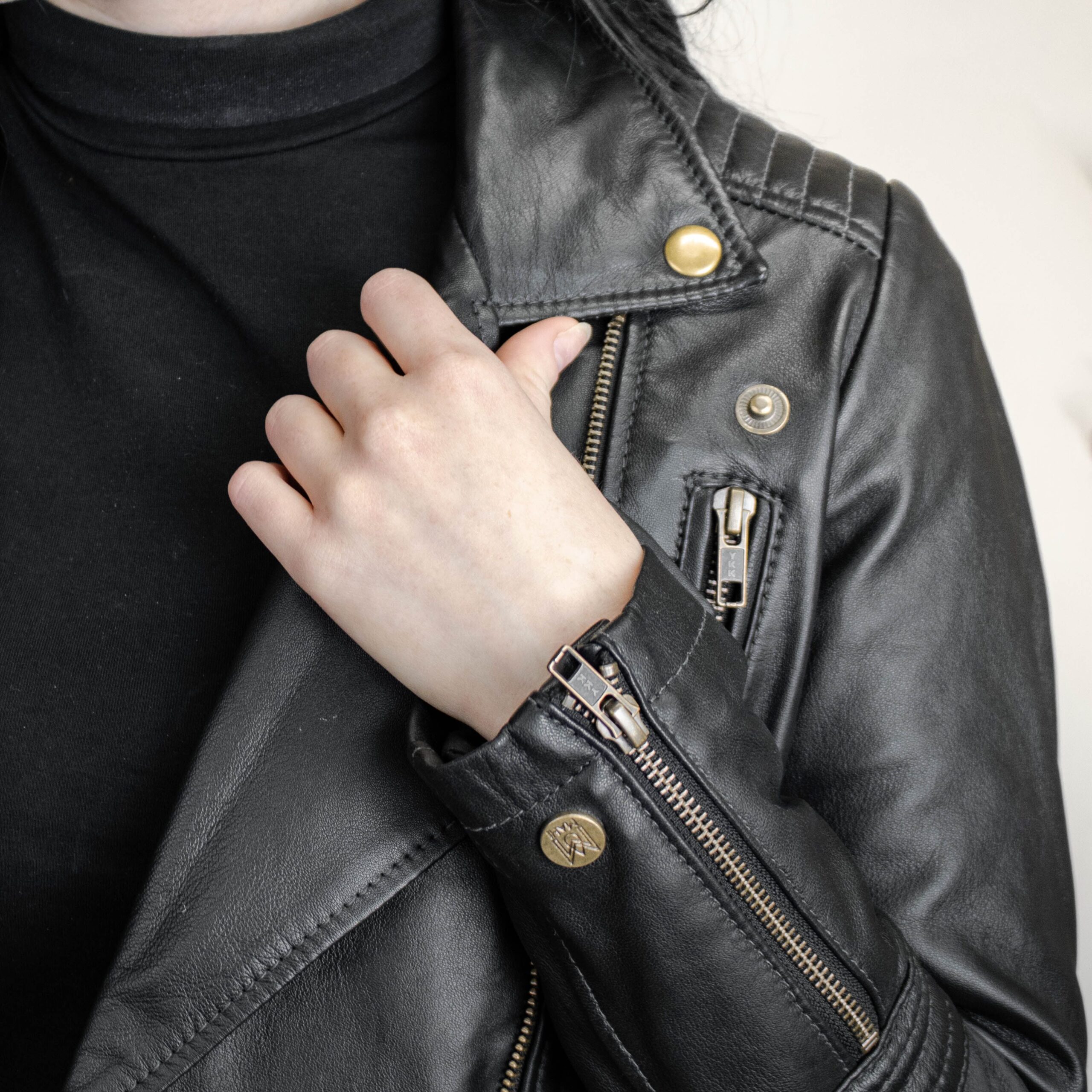 Leather jacket armhole