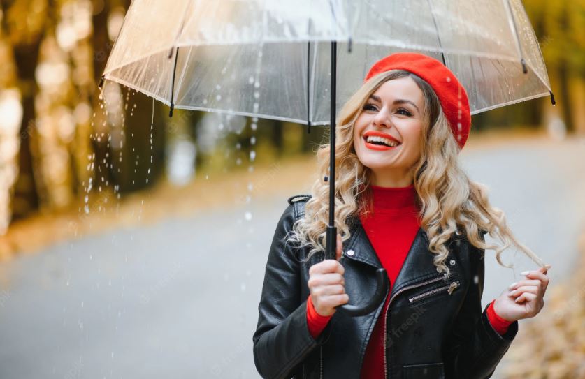 Wearing a leather cheap jacket in the rain