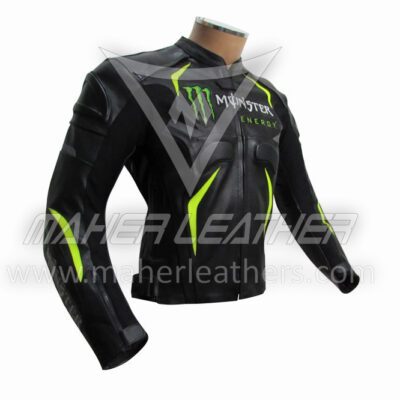 yamaha black green leather jacket