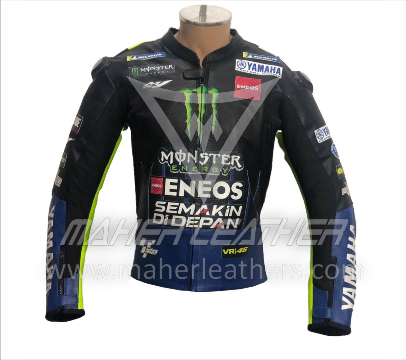 Monster energy yamaha leather motorcycle jacket | motogp apparel