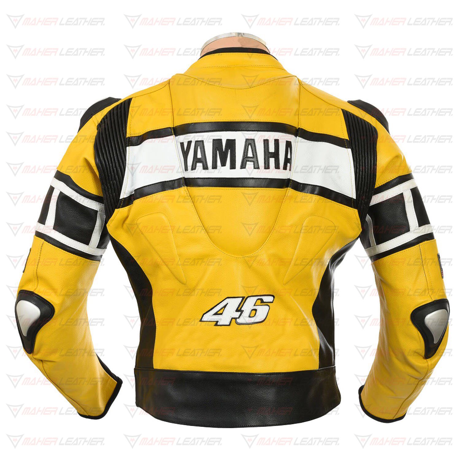 The back side look Yamaha leather riding jacket
