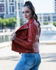Dark Wine Red Leather Jacket For Women Maher Leathers