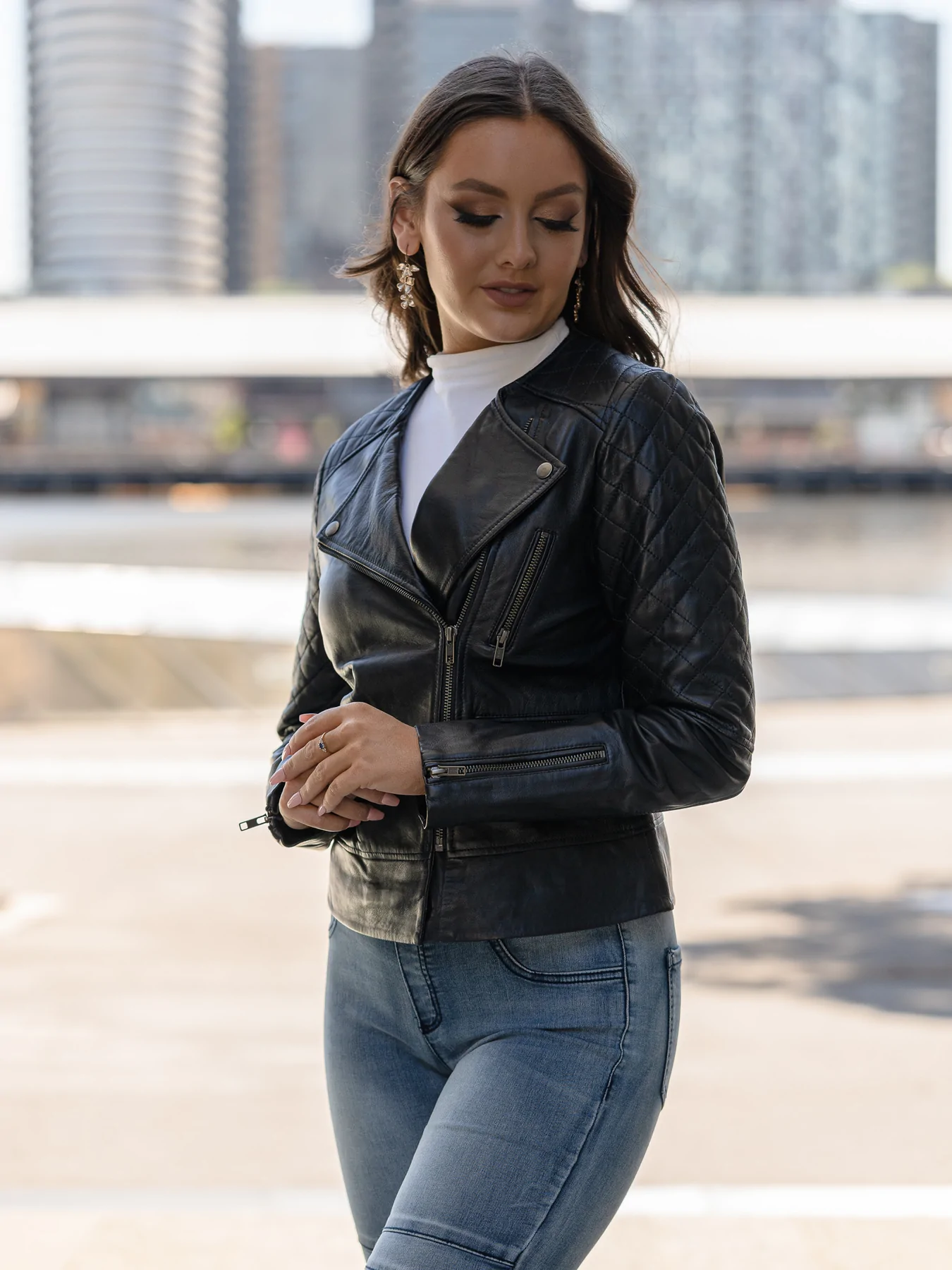 Attractive look of Oversized Biker Leather Jacket