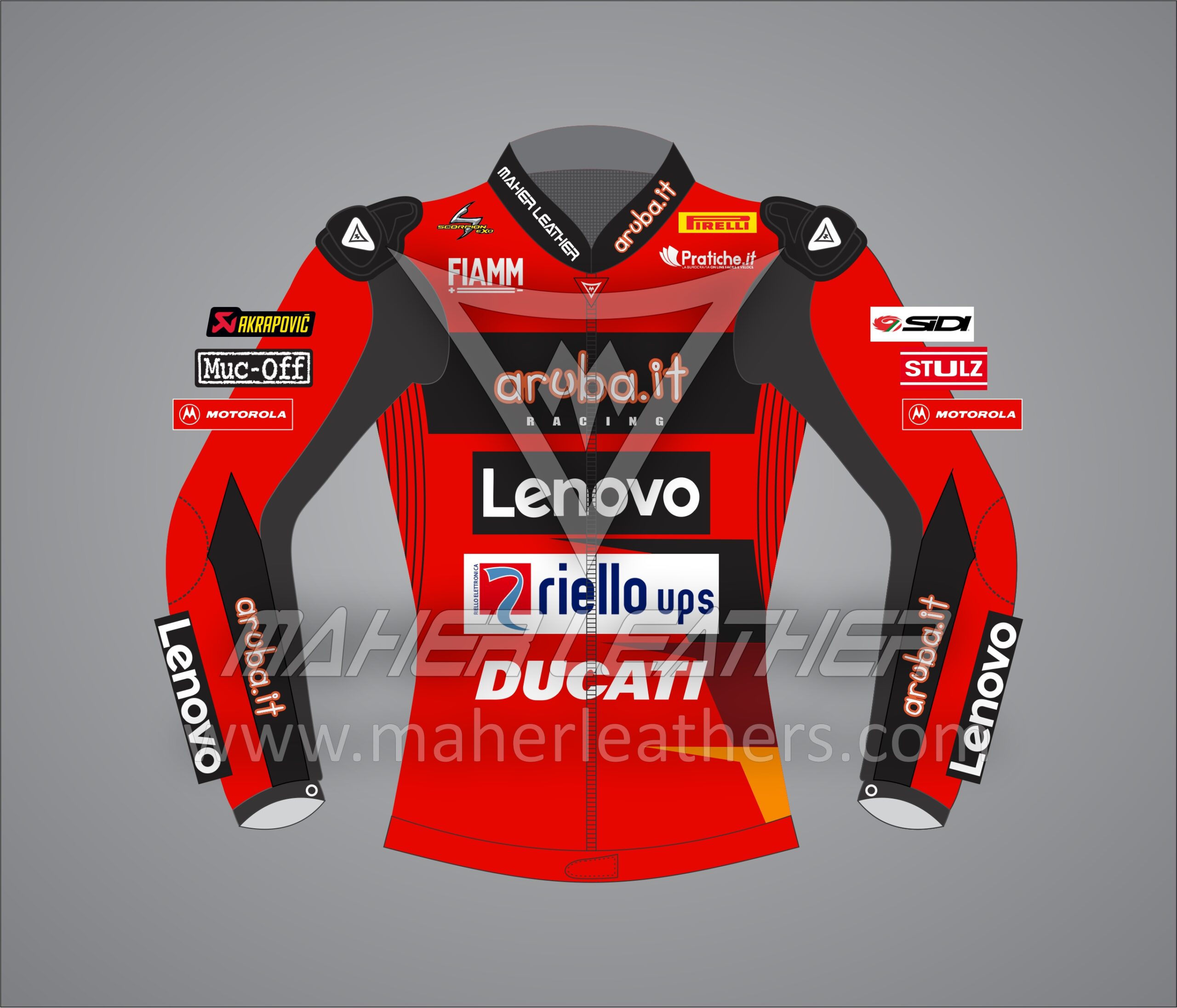 Ducati Corse C6 Leather Jacket of Alvaro Bautista 2023