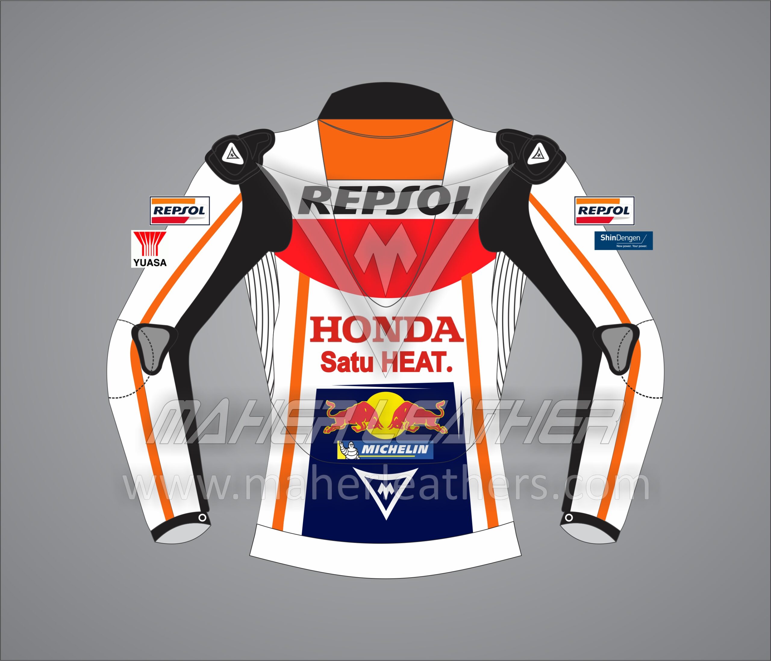 Marc Marquez Honda Repsol Racing Leather Motorcycle Jacket 2023