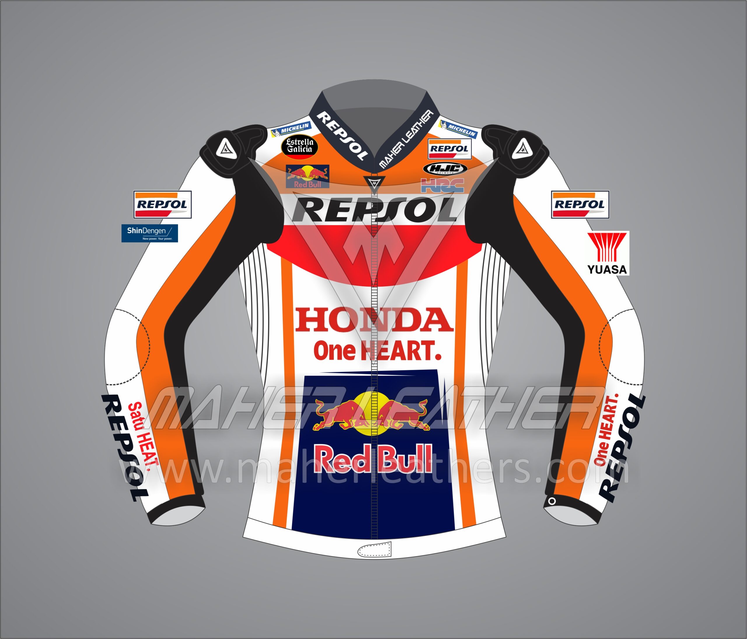 Marc Marquez Honda Repsol Racing Leather Motorcycle Jacket 2023