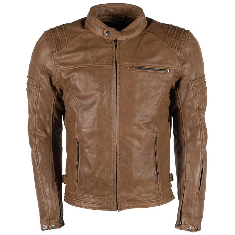 mens tan leather biker jacket in super style