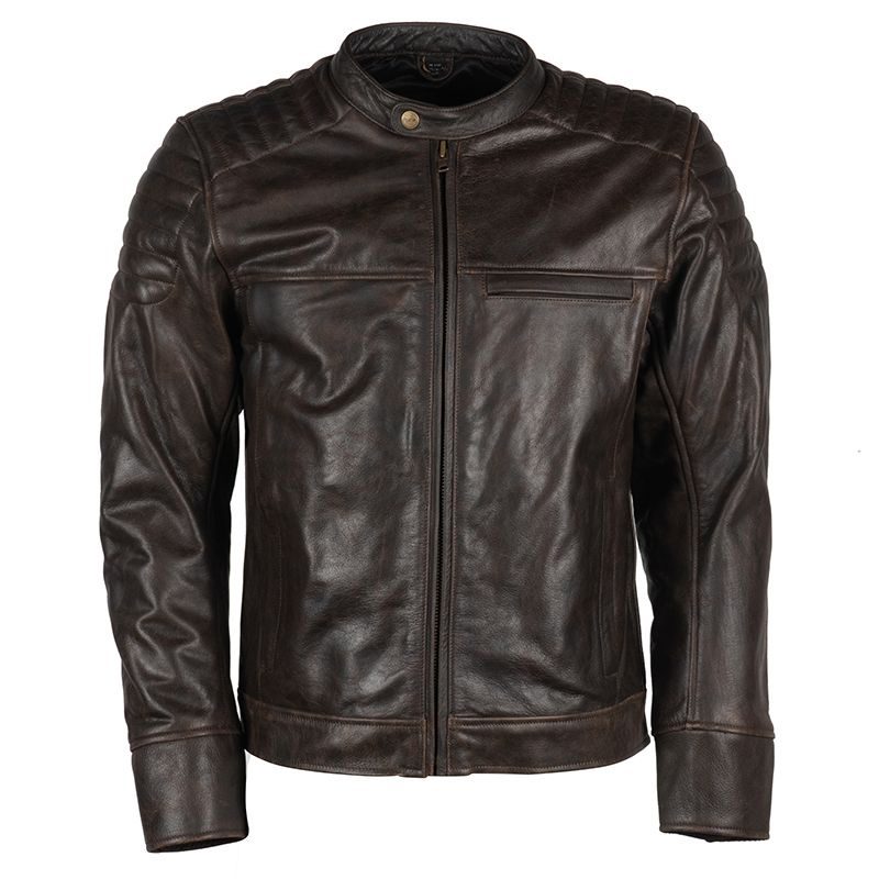 men's brown motorcycle leather bomber jacket