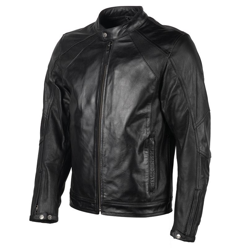 shiny black cafe racer jacket for mens