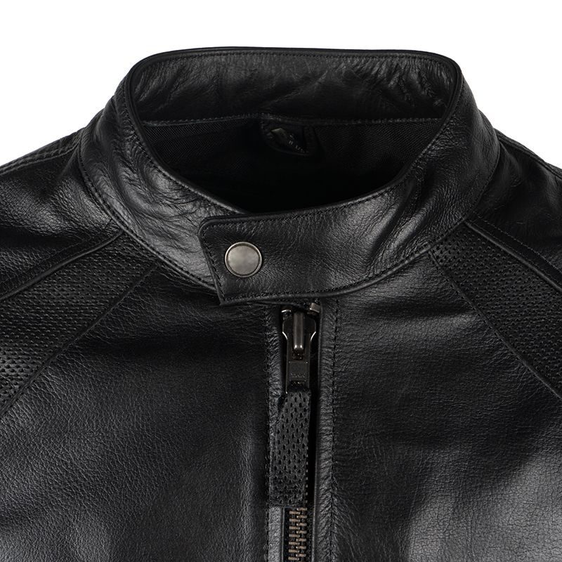 shiny black cafe racer jacket for mens