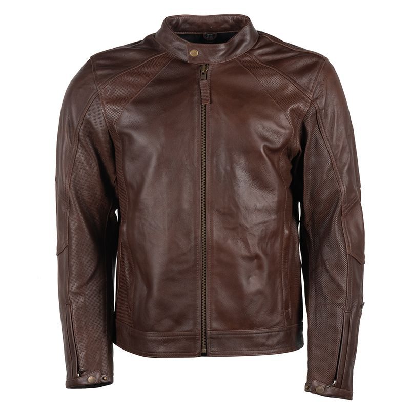 Brown-reddish summer leather jacket for Mens stylish Ride