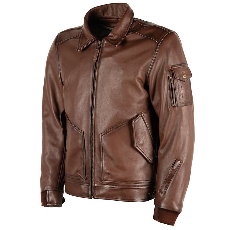Richa Spitfire Brown Leather Aviator Jacket - Maher Leathers