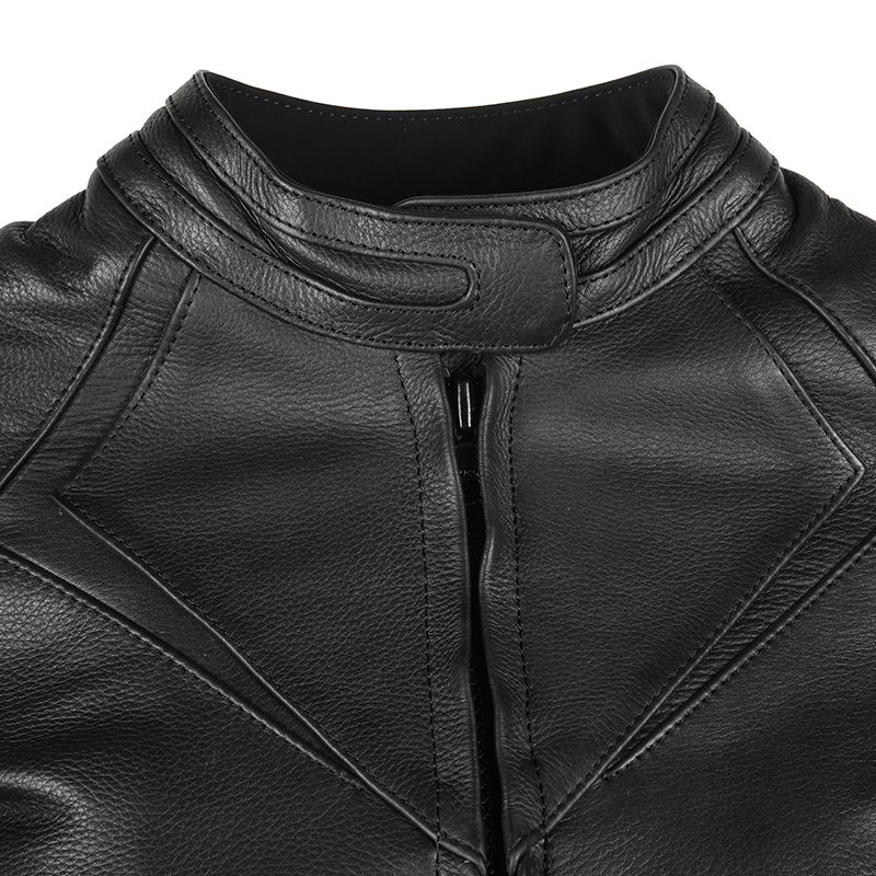 Real black Diva Racer Motorcycle leather jacket for Women