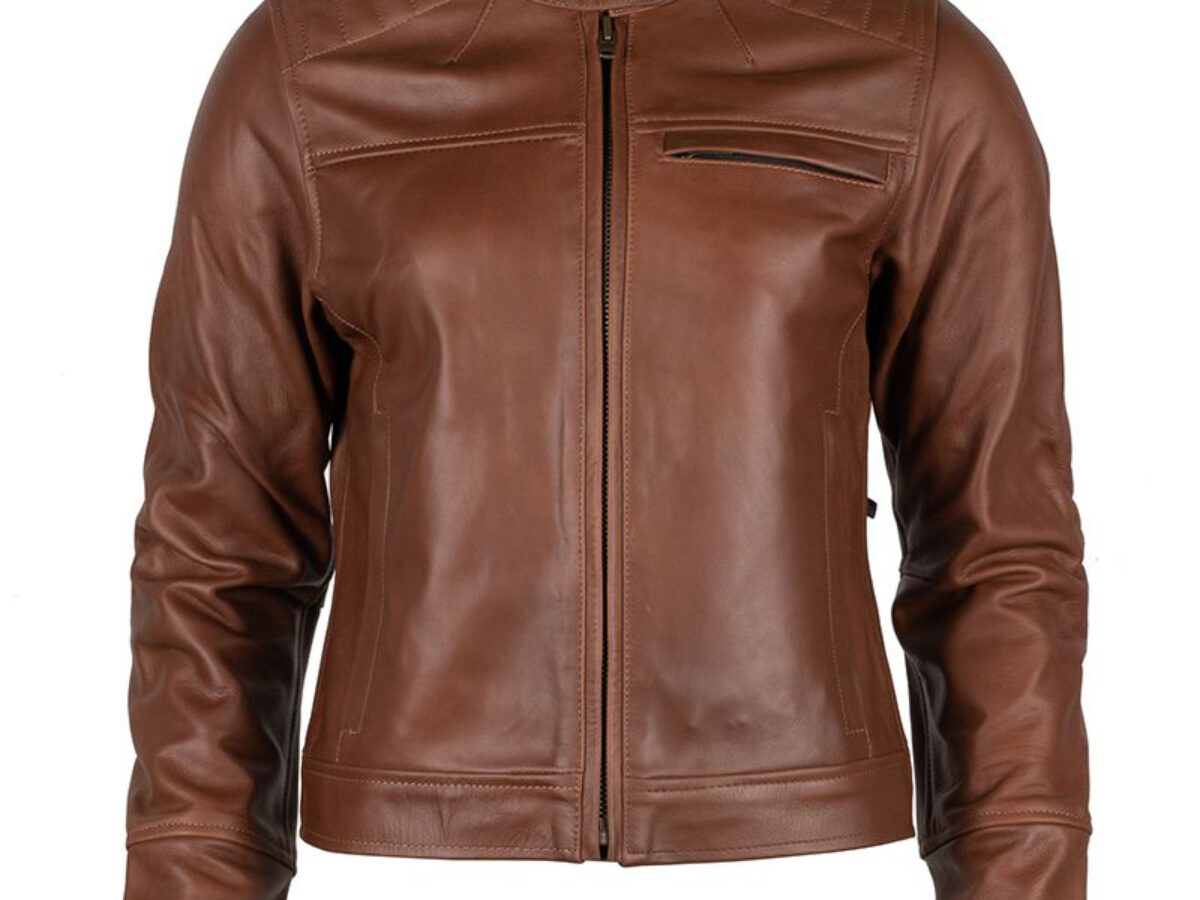 Maher Leather Dark Wine Red Leather Jacket for Women