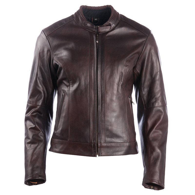 Charlize Theron dark brown Leather Motorcycle Jacket