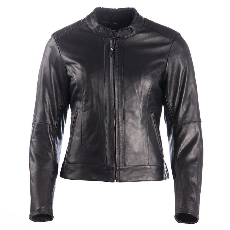 Women's Black Slim Fit Leather Moto Jacket